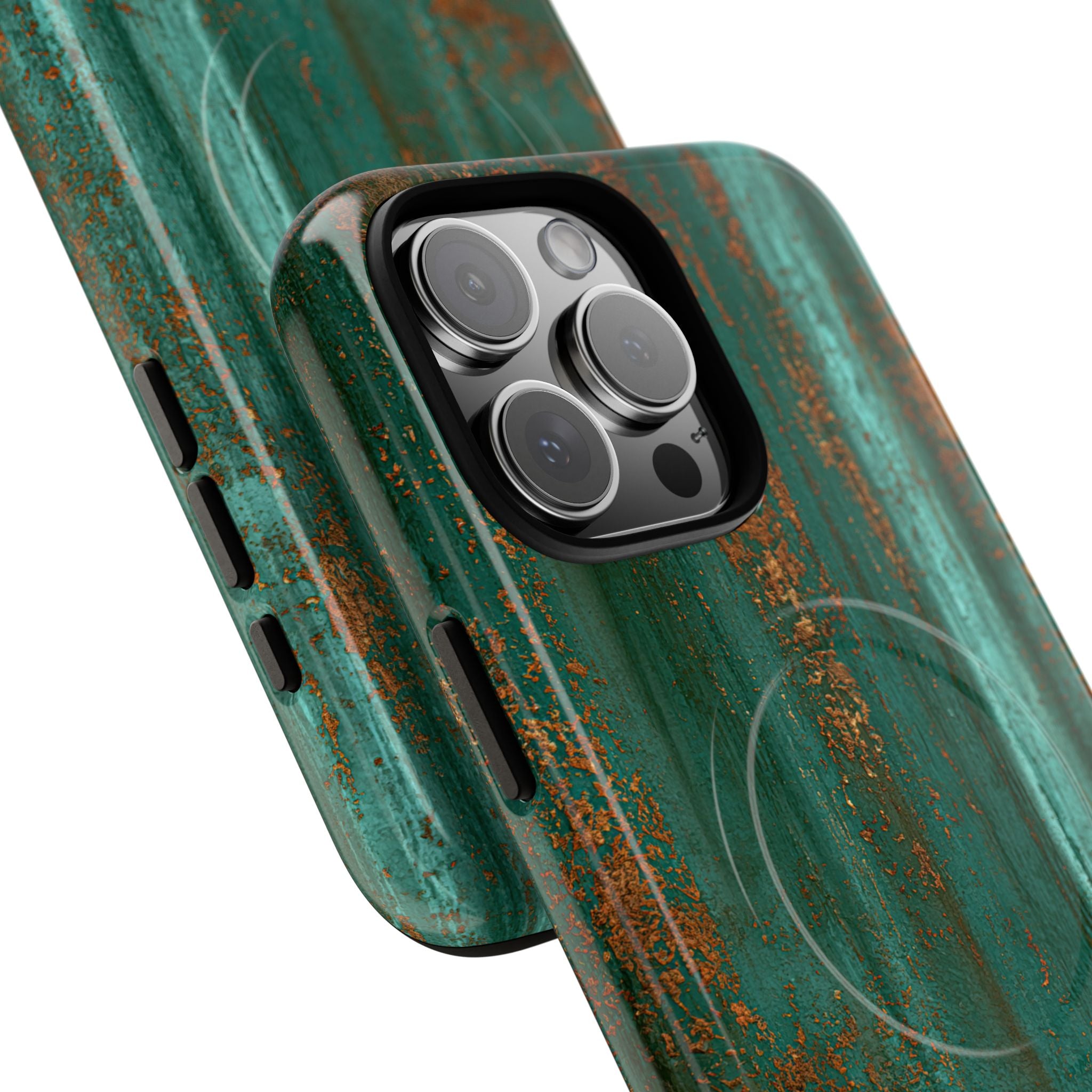 Teal Tough 2.0 Magsafe Phone Case for iPhone - Verdigris Copper Siding