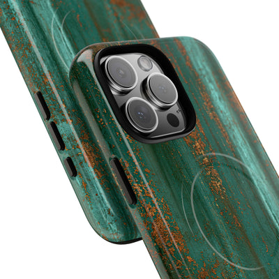 Teal Tough 2.0 Magsafe Phone Case for iPhone - Verdigris Copper Siding