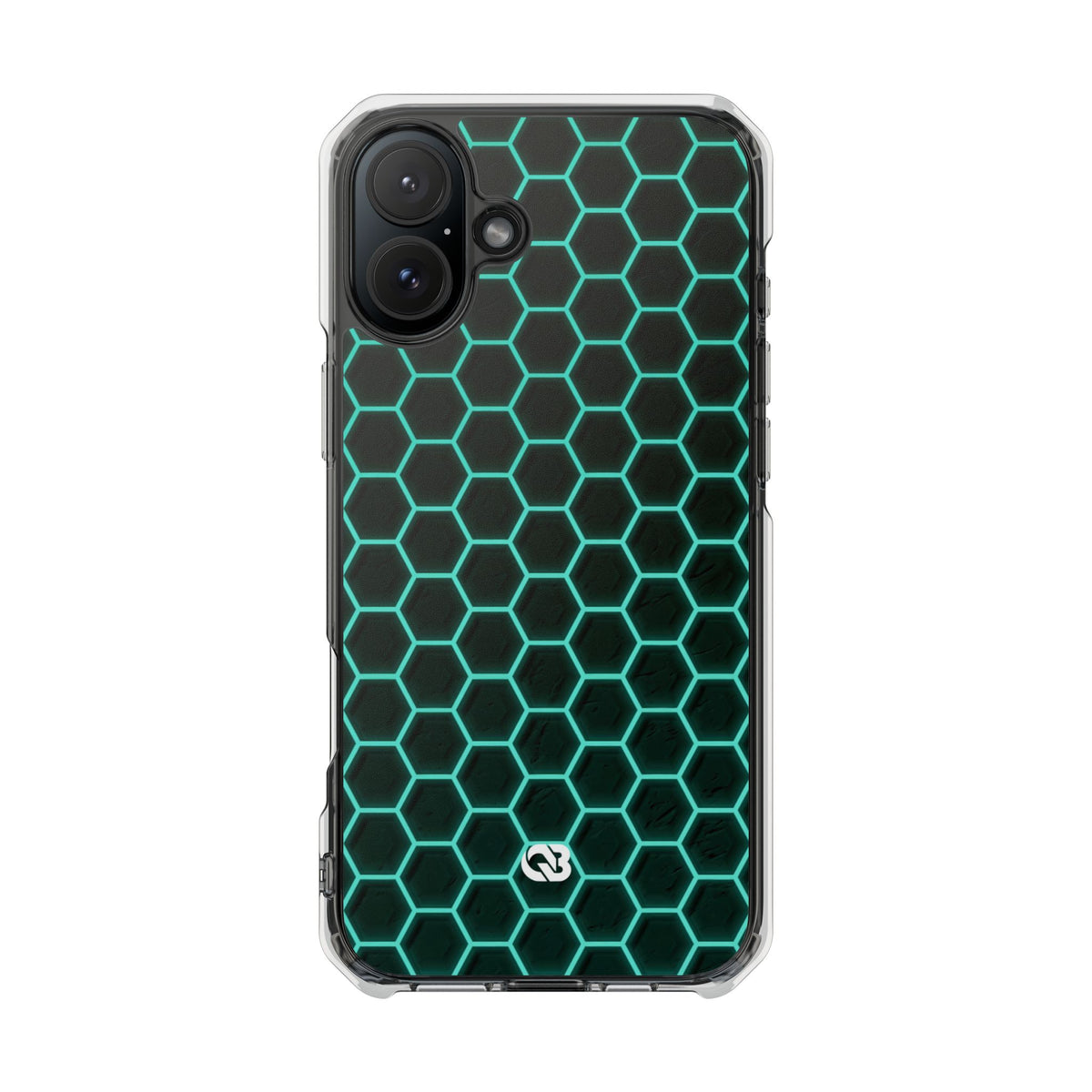 Neon Hex Spectrum · Clear Impact Magnetic Phone Case for iPhone · Teal