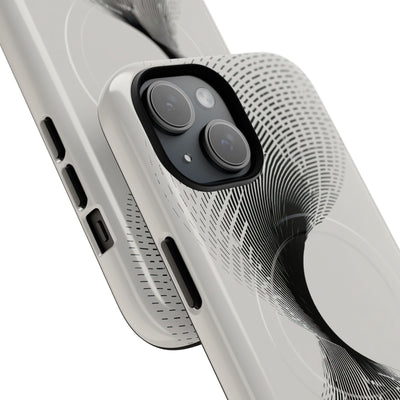 White Tough 2.0 Magsafe Phone Case for iPhone - Linear Torsion Grid