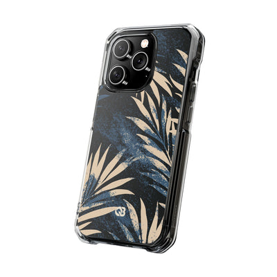 Blue Impact MagSafe Phone Case for iPhone - Midnight Indigo Palm