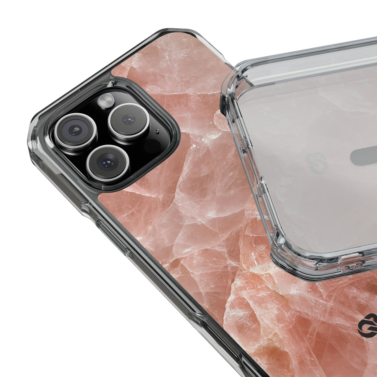 Rose Quartz Facet · Clear Impact Magnetic Phone Case for iPhone · Pink