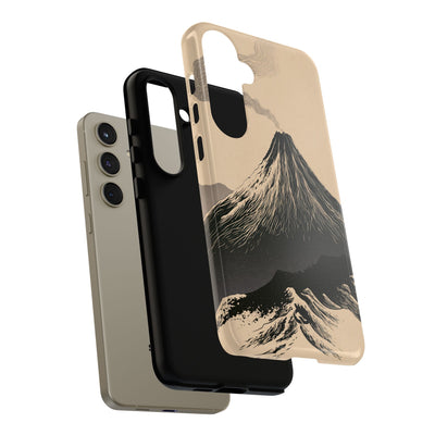 Beige Tough Phone Case for Samsung - Obsidian Ink Summit