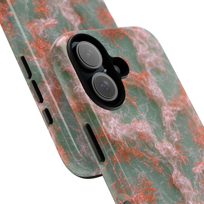 Coral Pixel Matrix · Tough Phone Case for iPhone · Green