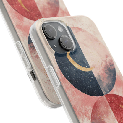 Golden Crescent Circles iPhone 15 Plus Case - Soft