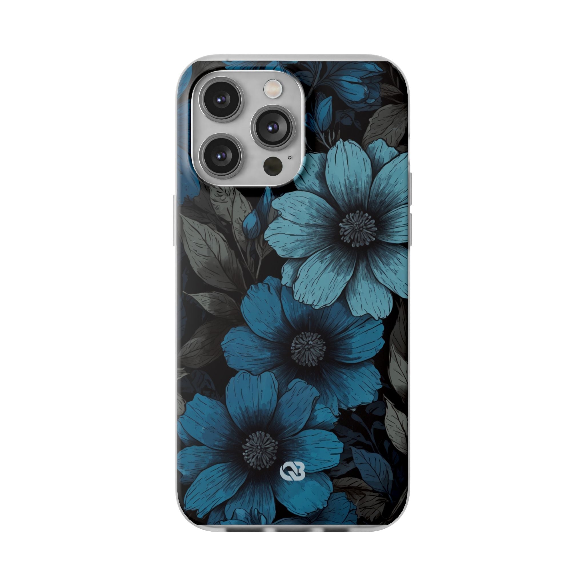 Obsidian Blue Petals · Soft Phone Case for iPhone