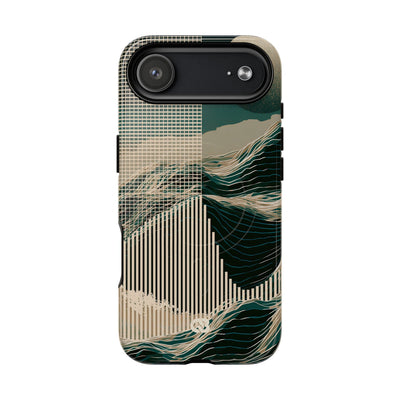 Green Tough 2.0 Magsafe Phone Case for iPhone - Lunar Moss Topography