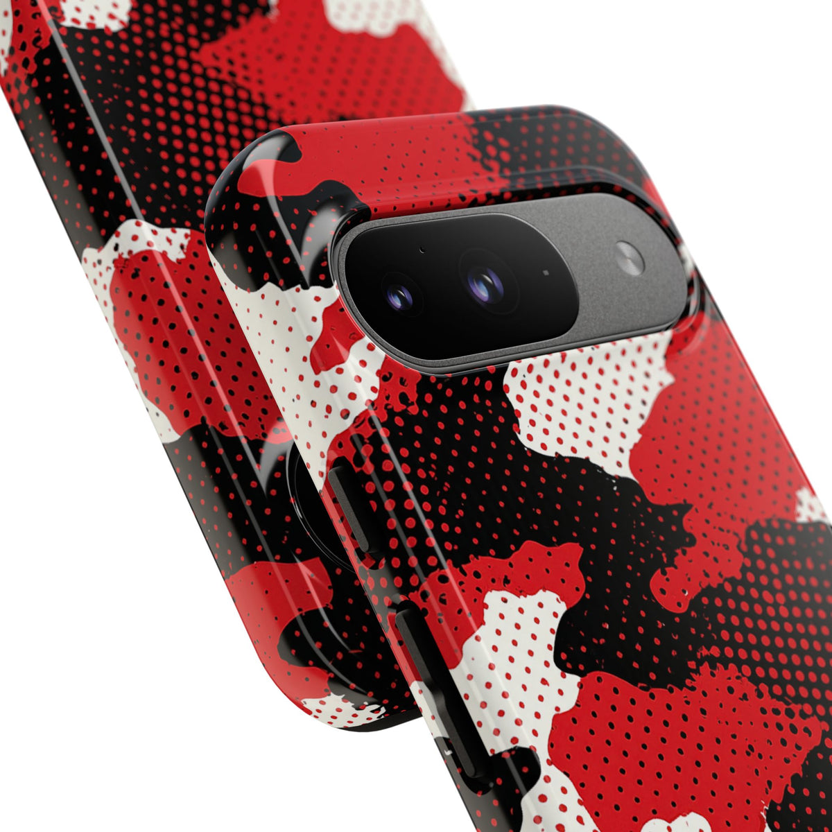 Crimson Halftone Camo · Tough Phone Case for Pixel ·  Red