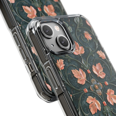 Florentine Rose Arabesque · Clear Impact Magnetic Phone Case for iPhone · Green