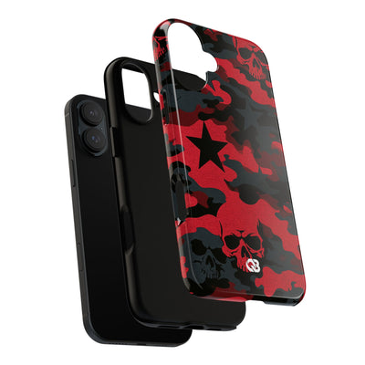Crimson Skull Camo · Tough Phone Case for iPhone · Red