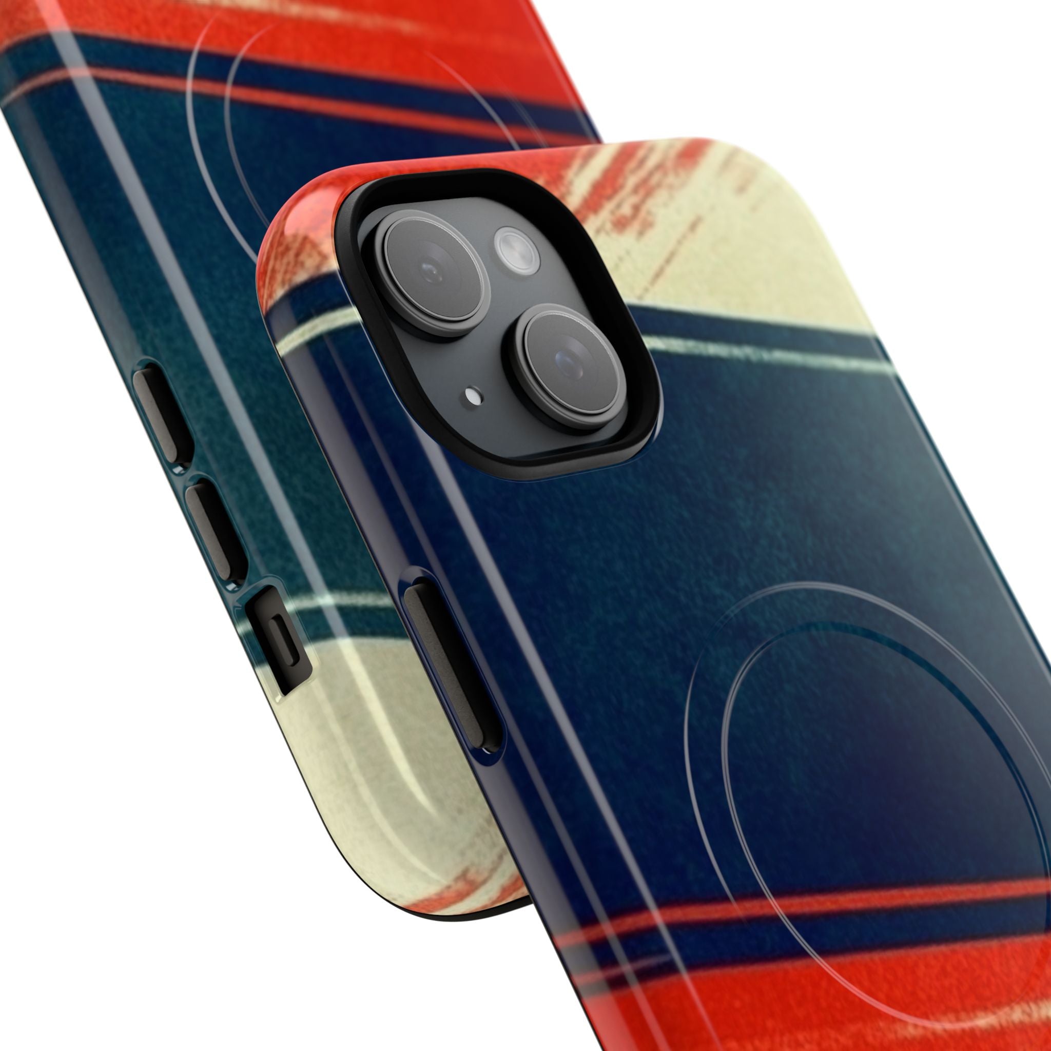 Blaues diagonales Bewegungsmuster iPhone 15 Plus Case - Tough+