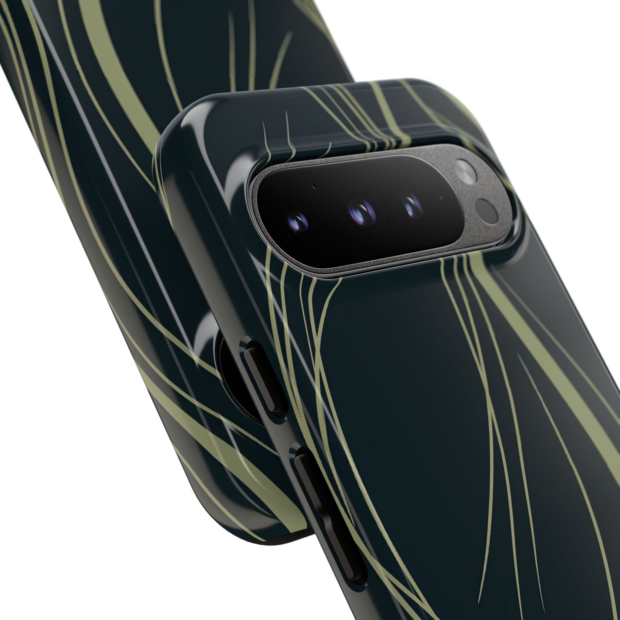 Green Tough Phone Case for Google Pixel - Obsidian Sage Flow