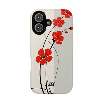 Red Tough 2.0 Magsafe Phone Case for iPhone - Crimson Plum Ink