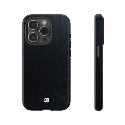 Black Tough Phone Case for iPhone - Midnight Brushed Grain