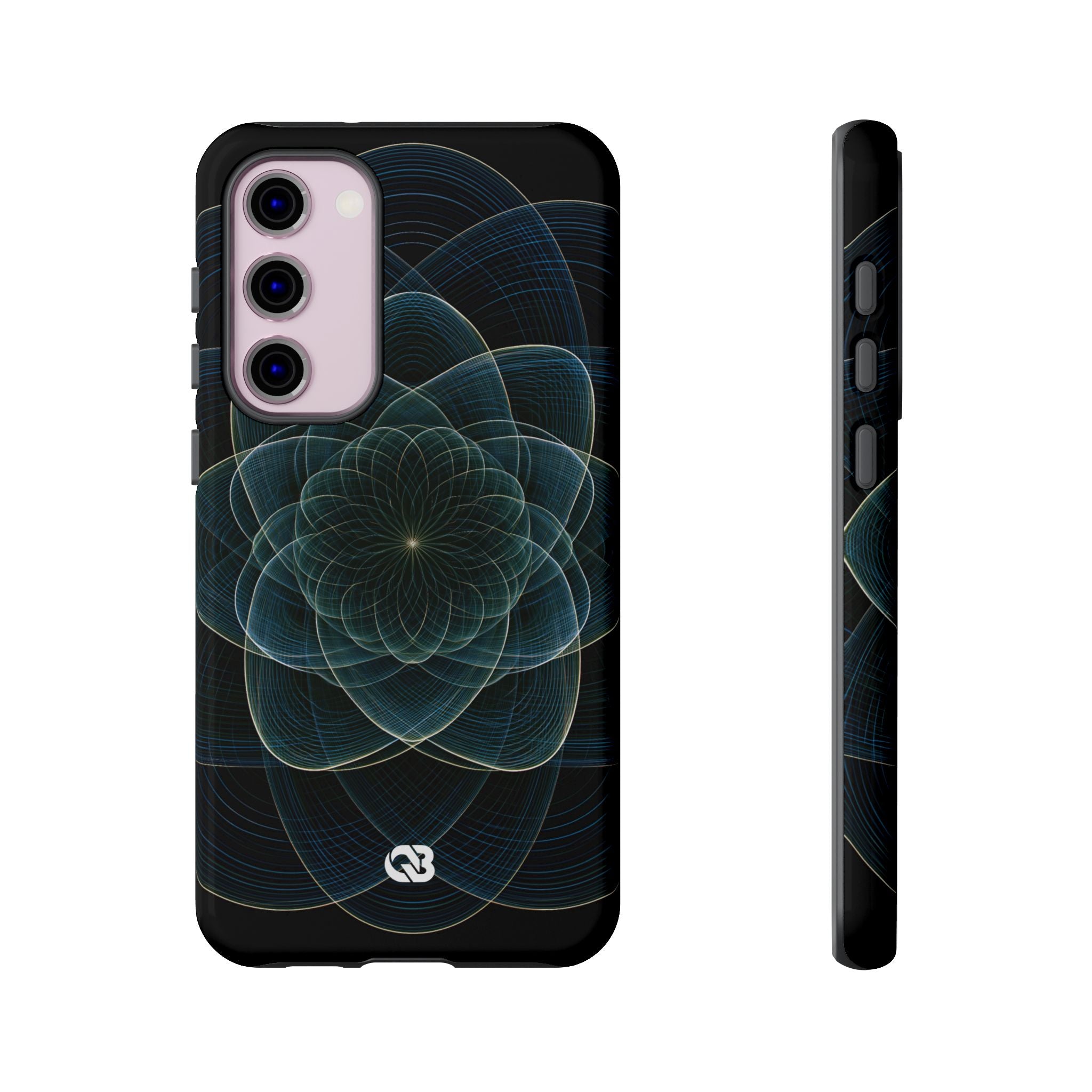 Blue Tough Phone Case for Samsung - Celestial Wireframe Bloom