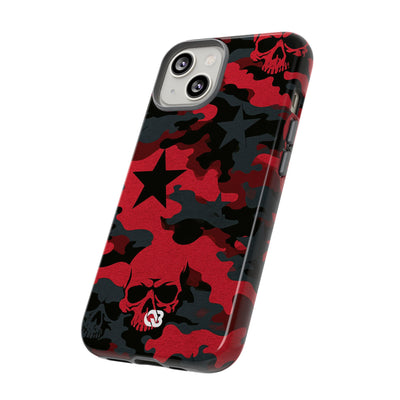 Crimson Skull Camo · Tough Phone Case for iPhone · Red