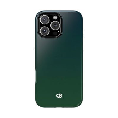 Green Tough Phone Case for iPhone - Midnight Pine Horizon