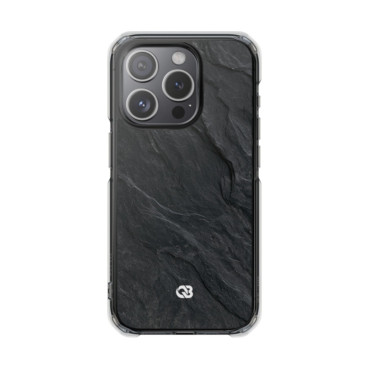 Dark Slate Strata · Clear Impact Magnetic Phone Case for iPhone ·  Black