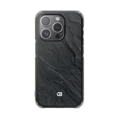 Dark Slate Strata · Clear Impact Magnetic Phone Case for iPhone ·  Black