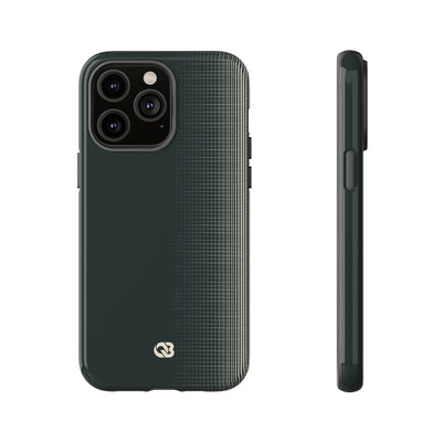 Grey Tough Phone Case for iPhone - Charcoal Tech Grid