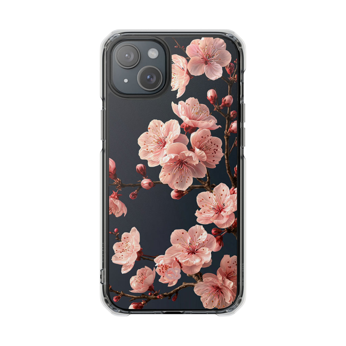 Midnight Sakura Bloom · Clear Impact Magnetic Phone Case for iPhone · Pink