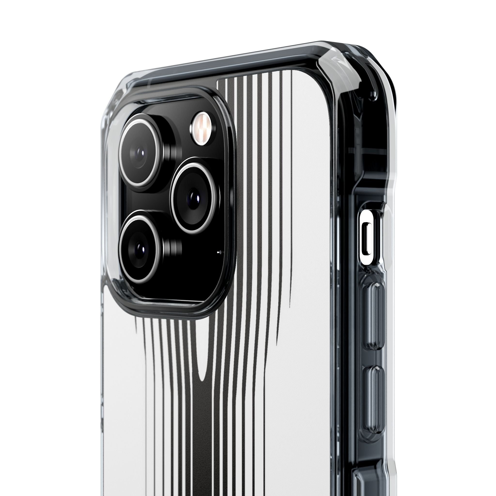 White Impact MagSafe Phone Case for iPhone - Kinetic Mono Distortion