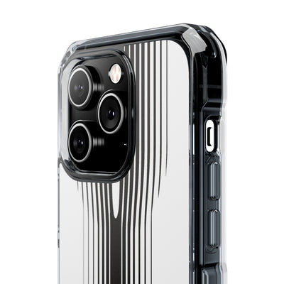White Impact MagSafe Phone Case for iPhone - Kinetic Mono Distortion