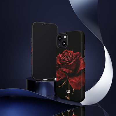 Crimson Noir Rose · Tough Phone Case for iPhone · Black
