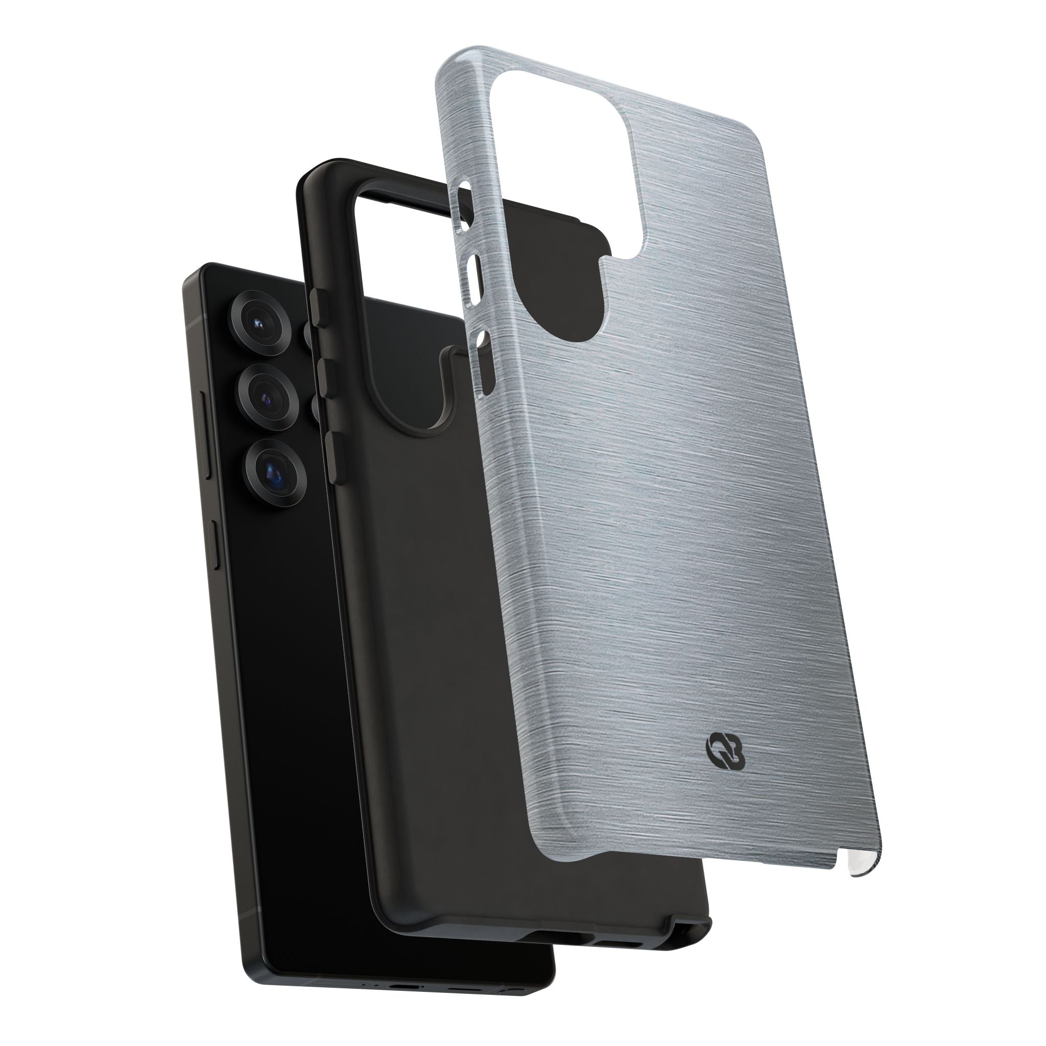 Silver Tough Phone Case for Samsung - Satin Chrome Grain