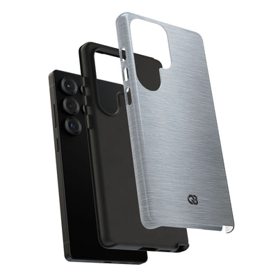 Silver Tough Phone Case for Samsung - Satin Chrome Grain