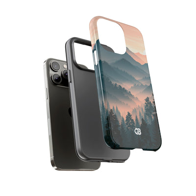 Teal Tough Phone Case for iPhone - Alpine Teal Horizon