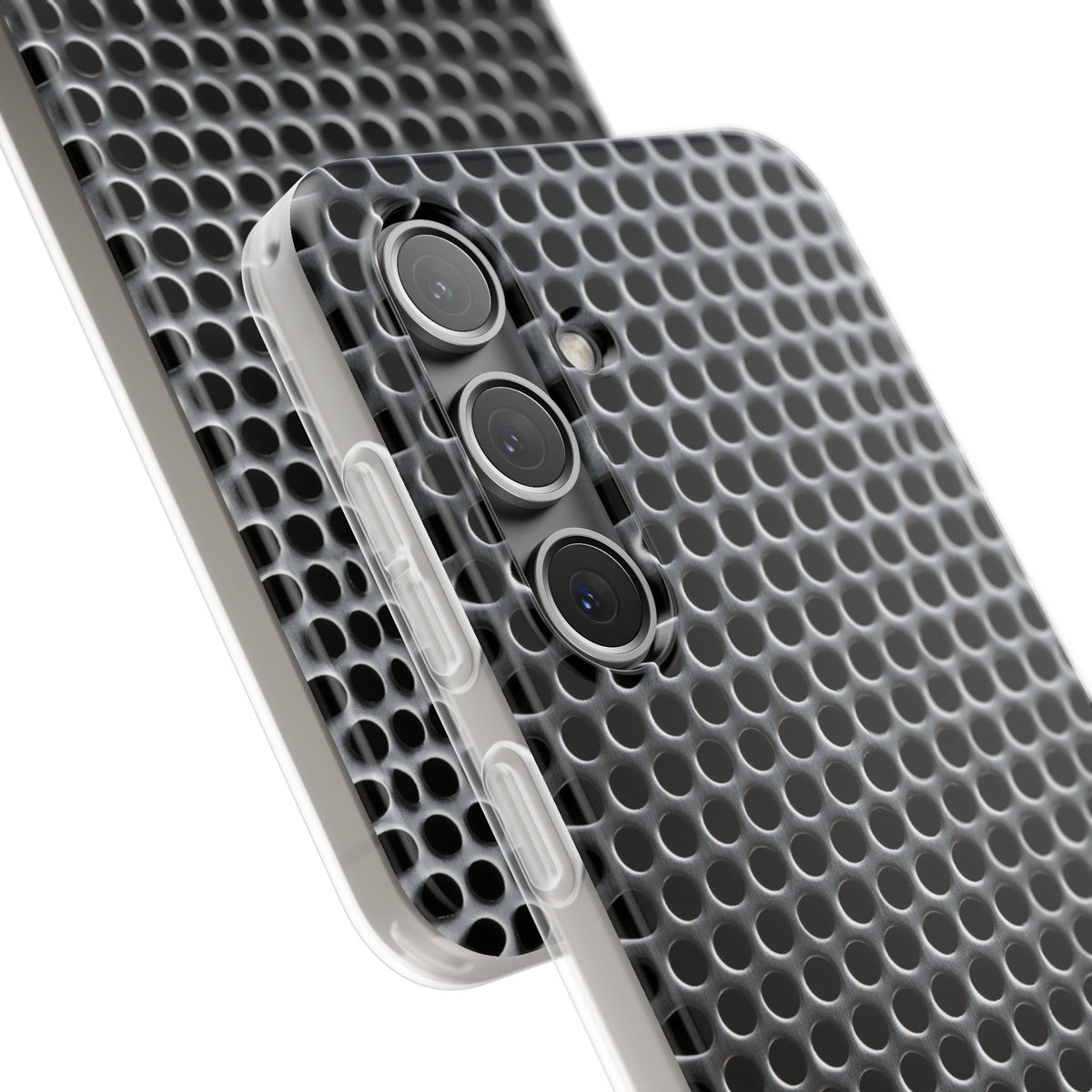 Brushed Perforated Steel · Lite Phone Case for Samsung · Silver