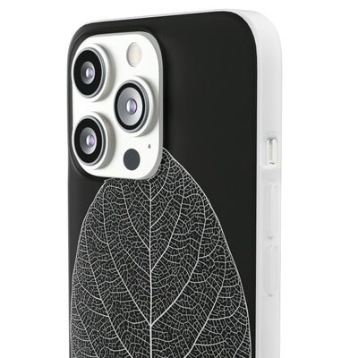 Monochrome Leaf Skeleton · Lite Phone Case for iPhone ·  Black