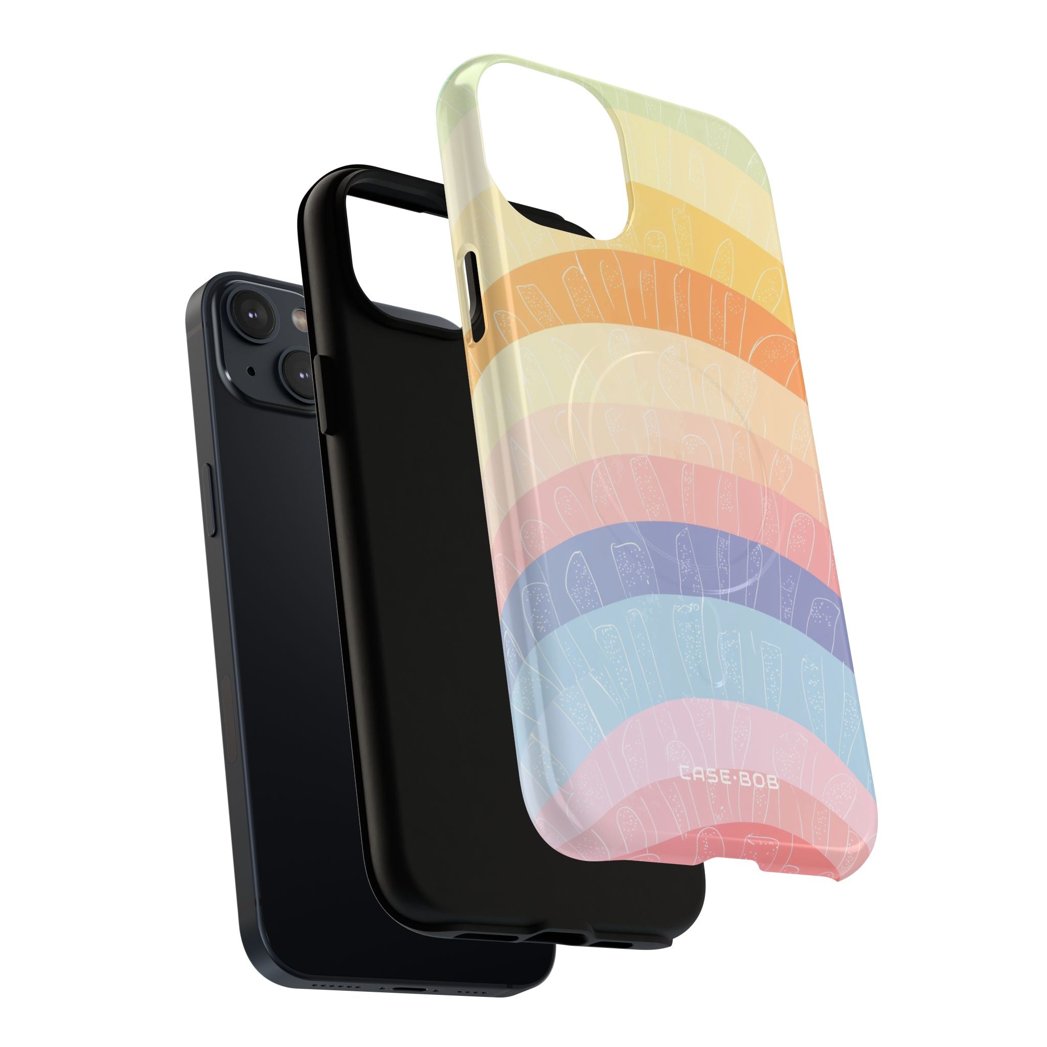 Pastell Regenbogen Bänder iPhone 14 Plus Case - Tough+