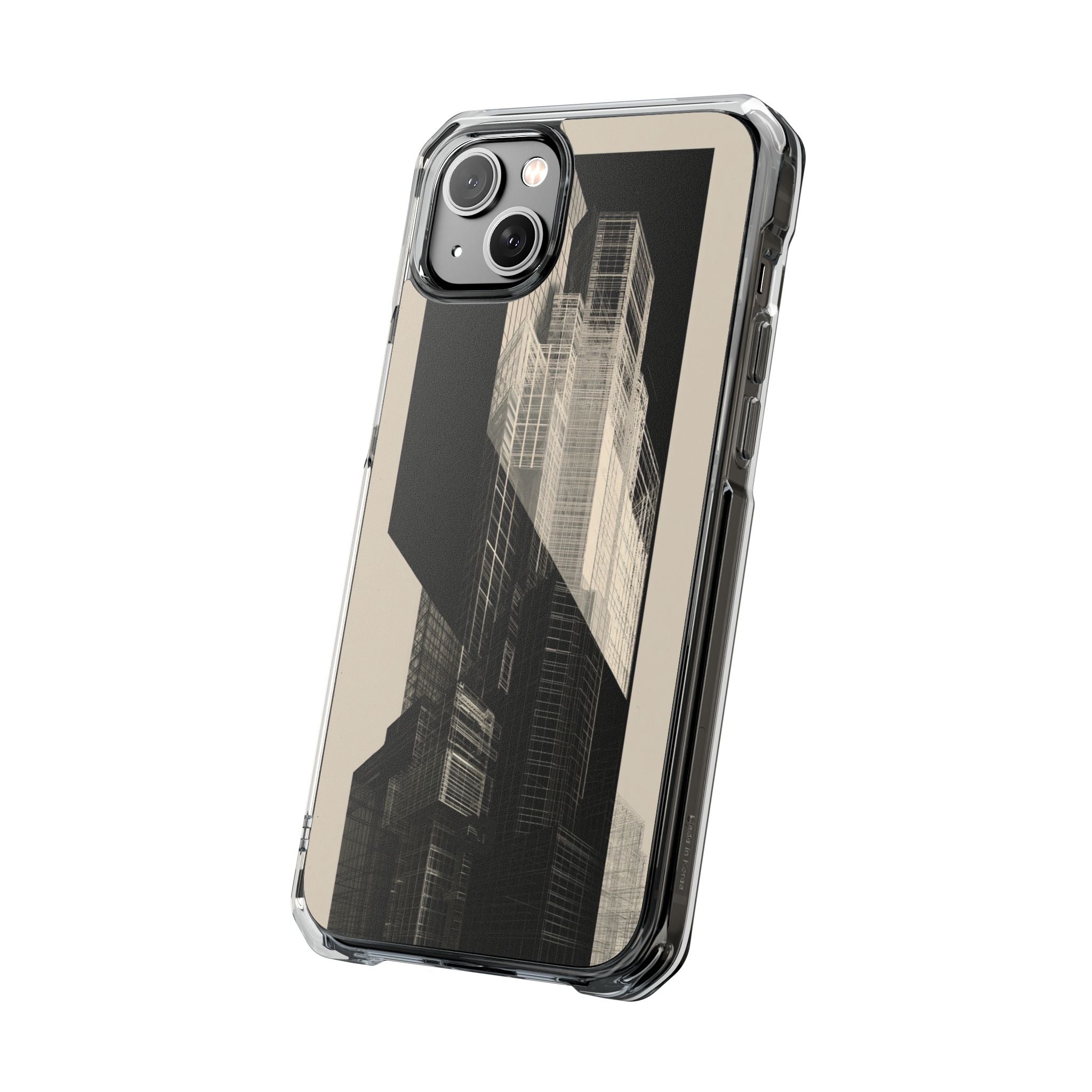 Beige Impact MagSafe Phone Case for iPhone - Monolith Urban Grid
