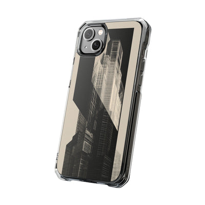Beige Impact MagSafe Phone Case for iPhone - Monolith Urban Grid