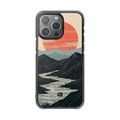 Beige Impact MagSafe Phone Case for iPhone - Crimson Ridge Flow