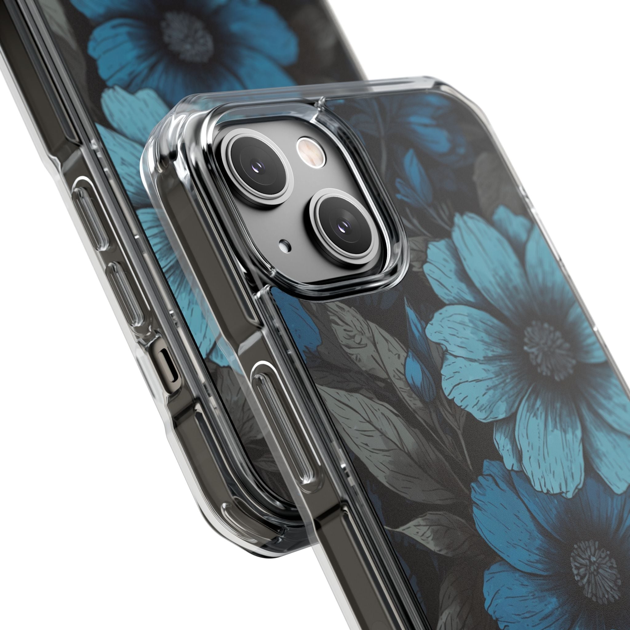 Obsidian Blue Petals · Impact Telefoncover til iPhone · Magsafe