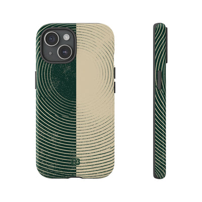 Green Tough Phone Case for iPhone - Evergreen Split Grain