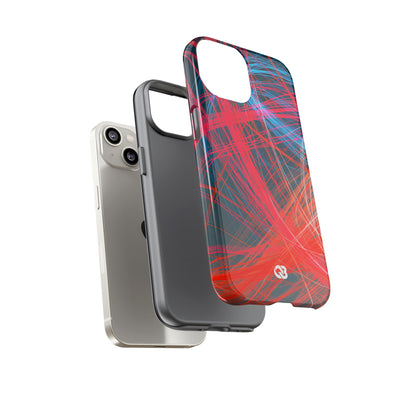 Neon Fiber Stream · Tough Phone Case for iPhone · Red