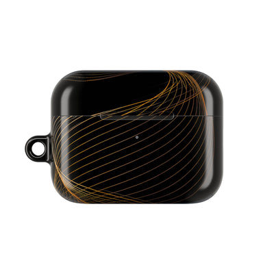Golden Contour Flow · Hard Case for AirPods & AirPods Pro · Black