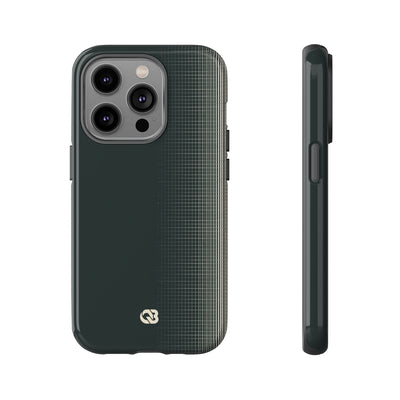Grey Tough Phone Case for iPhone - Charcoal Tech Grid