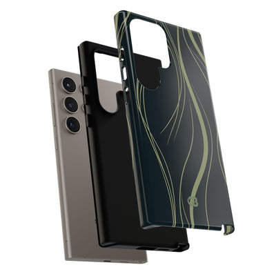 Green Tough Phone Case for Samsung - Obsidian Sage Flow