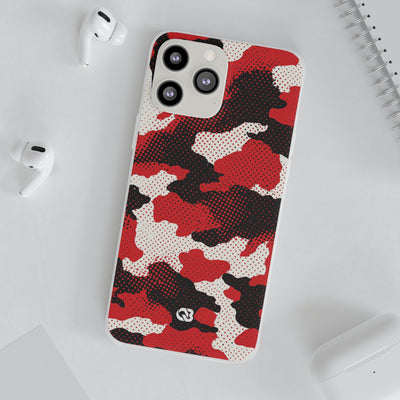 Crimson Halftone Camo · Lite Phone Case for iPhone ·  Red