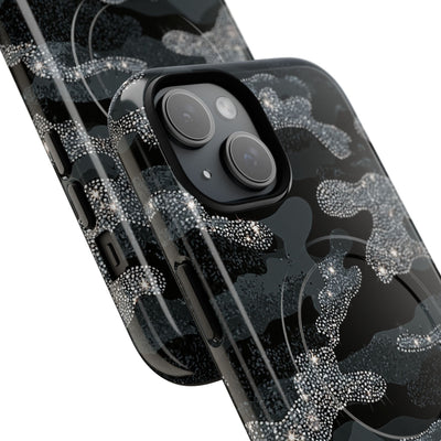Glitter Shadow Camo · Tough 2.0 Magnetic Phone Case for iPhone · Black