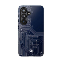 Blue Tough Phone Case for Samsung - Cobalt Data Stream