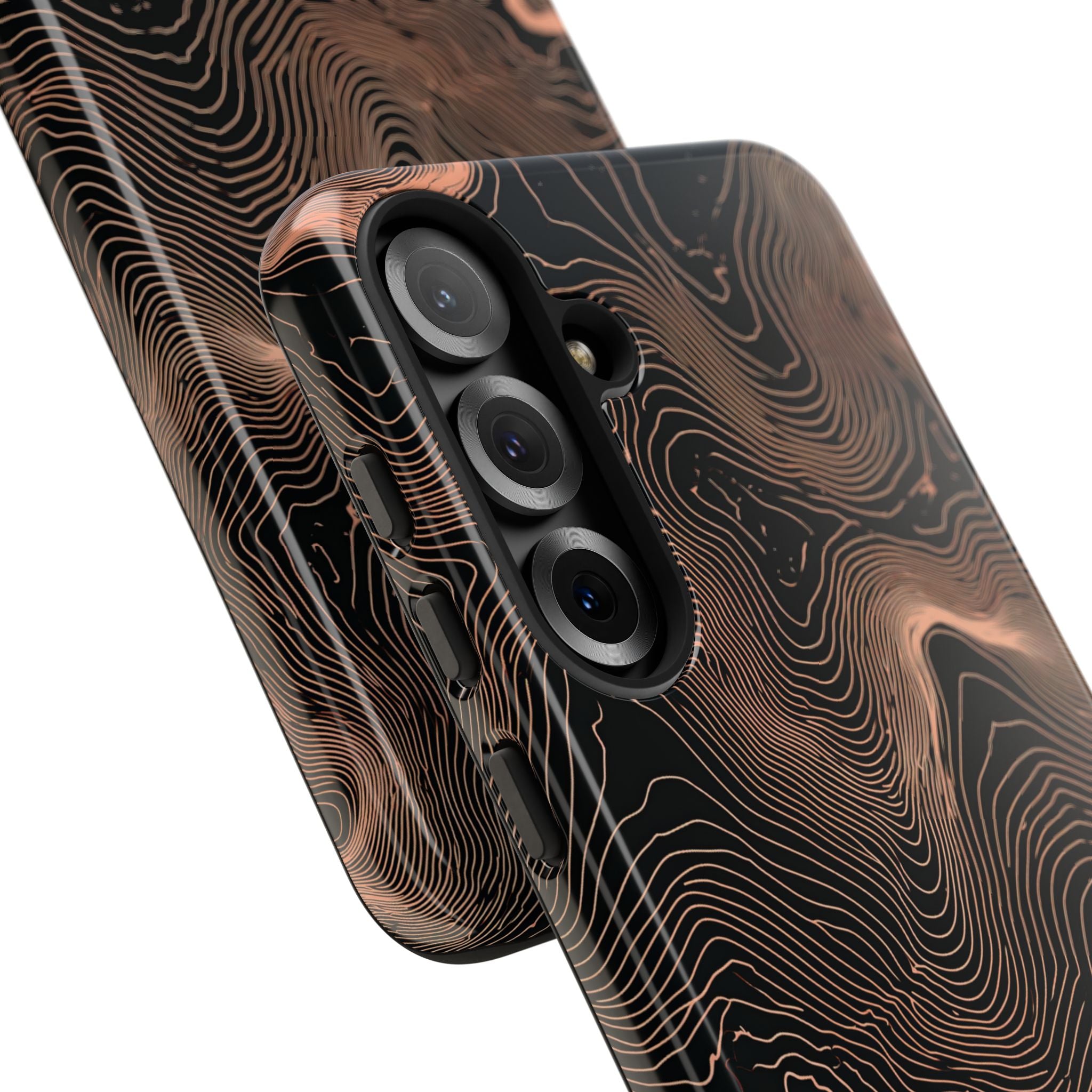 Orange Tough Phone Case for Samsung - Salmon Ridge Topo