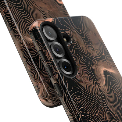 Orange Tough Phone Case for Samsung - Salmon Ridge Topo