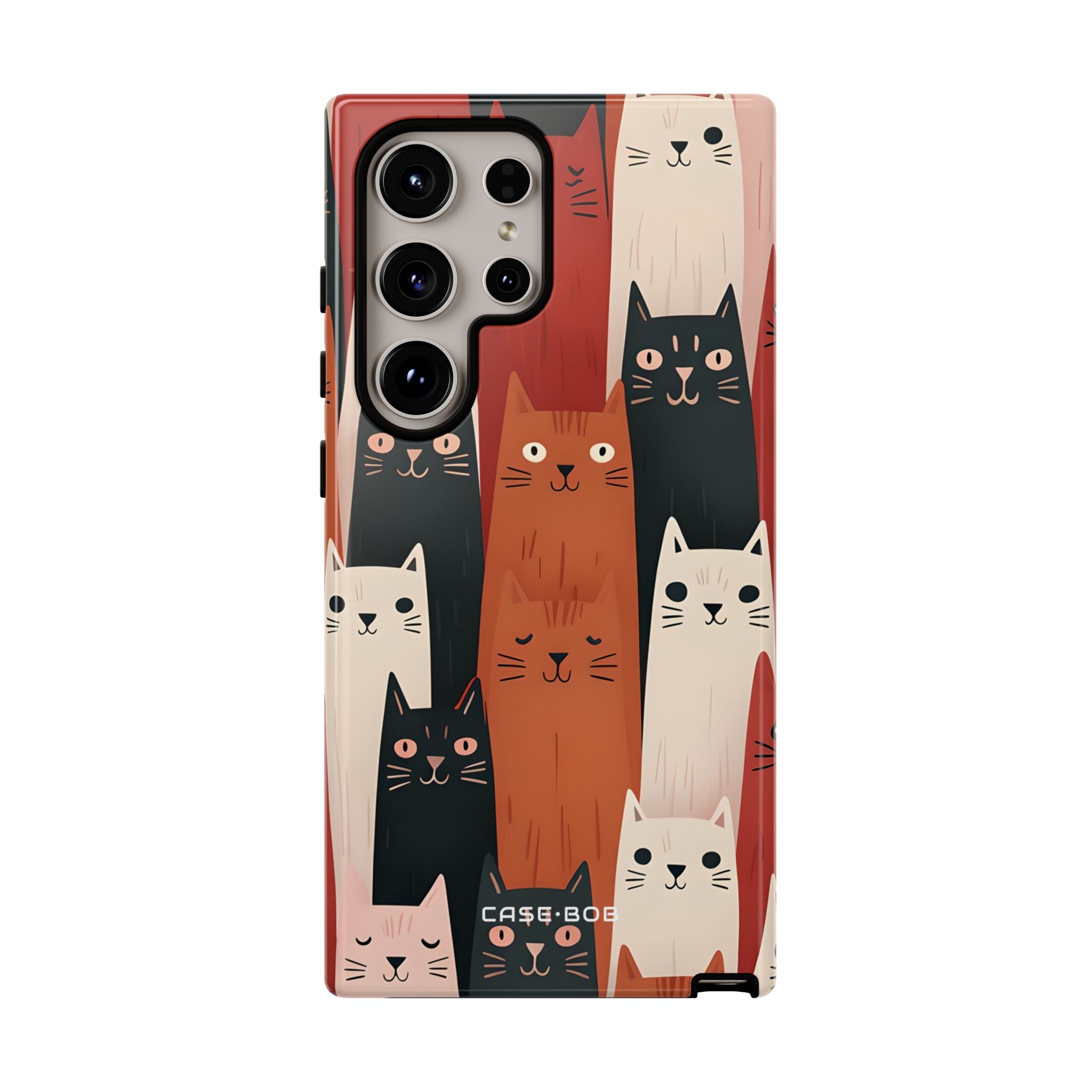 Elongated Cats Black Samsung S24 Ultra Case - Tough