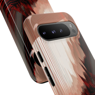 Red Tough Phone Case for Google Pixel - Crimson Pulse Horizon